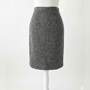 TALBOTS Wool/Lambswool Black, White, and Gray Heather Slim Skirt